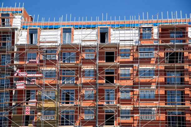 Window in house. Architectural elements. Construction materials. Building house.