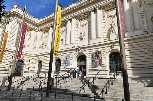 Nantes, France-07 29 2021:The Fine Arts Museum of Nantes, along with 14 other provincial museums, was created, by consular decree on 14 Fructidor in year IX (31 August 1801). Today the museum is one of the largest museums in the region.