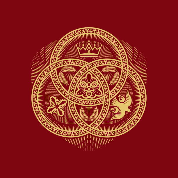 Christian Illustration The Magnificent Seal Of The Holy Trinity God The  Father God The Son And God The Holy Spirit Indication Of The Symbols Of The  Eternity Of God Alpha And Omega