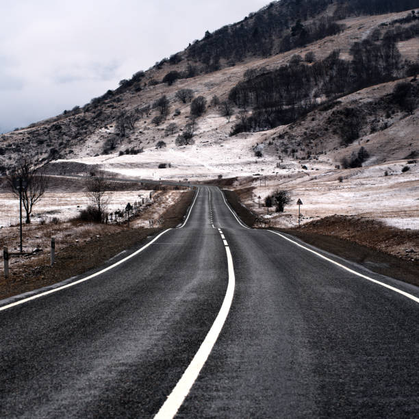 Road in the mountains. The way forward.