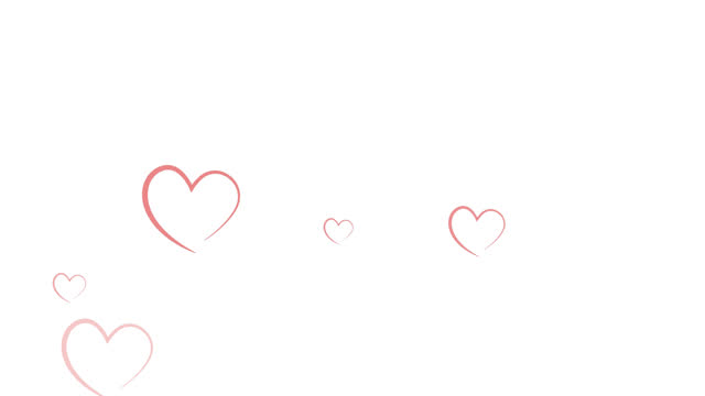 Red particles floating against multiple red heart icons falling against white background