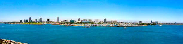 Long Beach Harbor Panoramic view stock photo