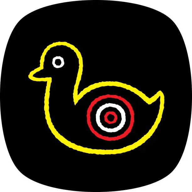 Vector illustration of Target Duck Doodle 3