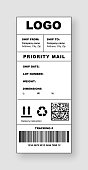Shipment Label Template With Priority Mail Header Stock ...
