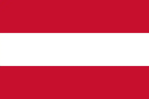 Vector illustration of National flag of Austria original size and colors vector illustration, flagge osterreichs nation of Austria, Austrian flag, Austrian triband originated Babenberg dynasty, Flag of Republic of Austria