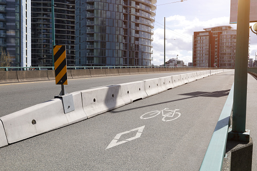 Bicycle lane sign on the street