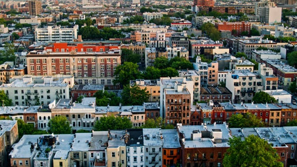 istock Drone View of Crown Heights, Brooklyn at Dusk 1332220630