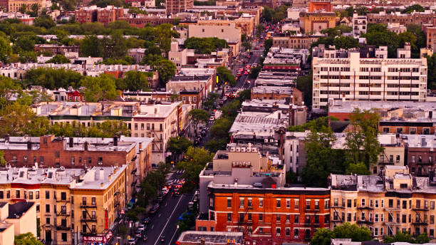 istock Brooklyn Streets at Dusk - Aerial 1332220641