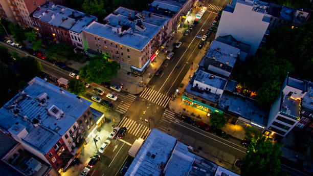 istock Intersection of Bergen St and Nostrand St, Brooklyn at Twilight 1332220652