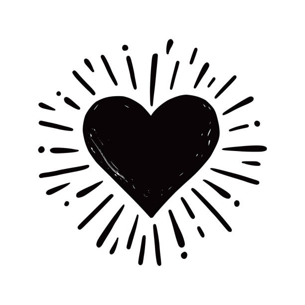 心臓の形が破裂します。手描きのスケッチ スタイル。 - heart shape valentines day love grunge点のイラスト素材／クリップアート素材／マンガ素材／アイコン素材
