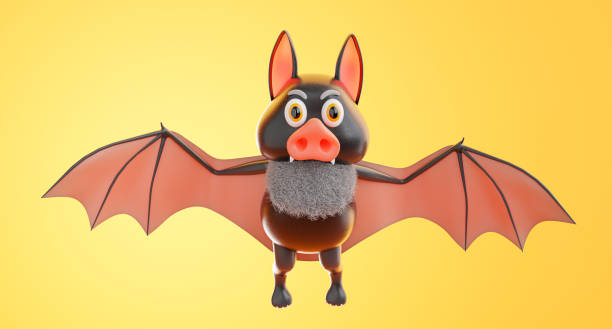 istock bat flying with halloween concept on orange background 1332226328