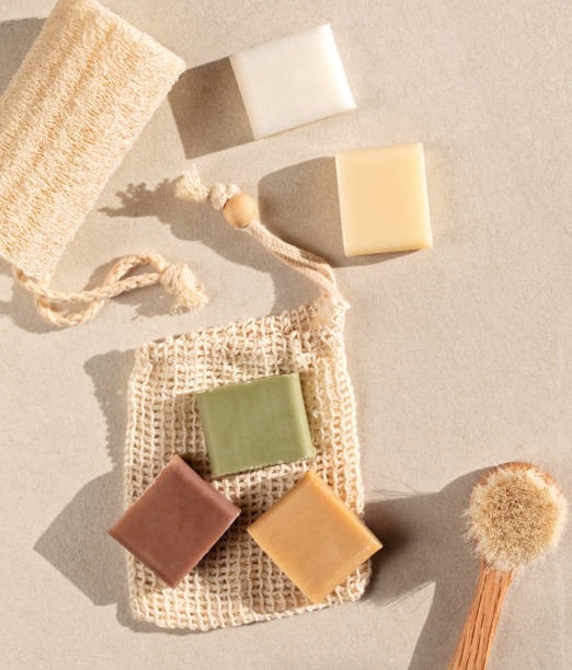 istock Handmade natural bar soaps. Ethical, sustainable zero waste lifestyle 1332226941