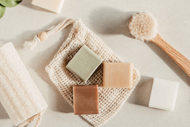 istock Handmade natural bar soaps. Ethical, sustainable zero waste lifestyle 1332226944