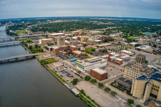 Aerial View of Saginaw, Michigan during Summer Aerial View of Saginaw, Michigan during Summer flint michigan stock pictures, royalty-free photos & images