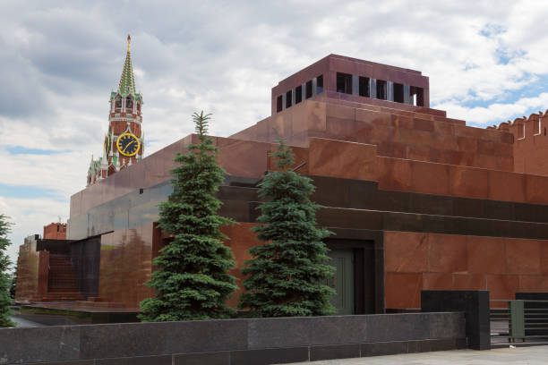 Moscow, Russia- June 24, ‎2017:Lenin's Mausoleum at Red Square, Lenin's Tomb, resting place of Soviet leader Vladimir Lenin, His preserved body has been on public display there