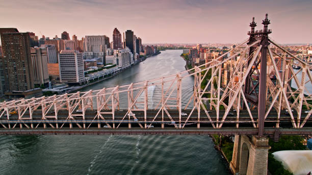 istock Evening Traffic on Queensboro Bridge - Aerial 1332231334