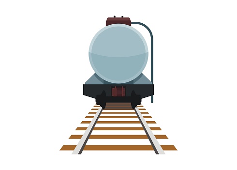 Simple flat illustration of a tanker train wagon.