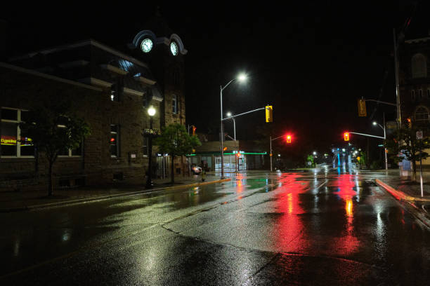 istock Rainy Street Scape at Night 1332236704