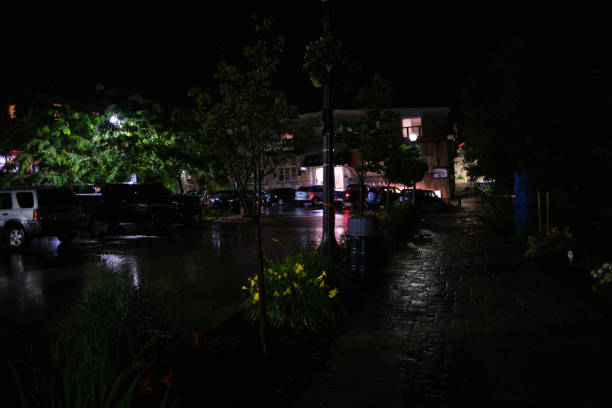 istock Rainy Street Scape at Night 1332236798