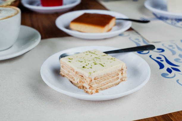 Carlota or lemon pie, mexican dessert in Mexico