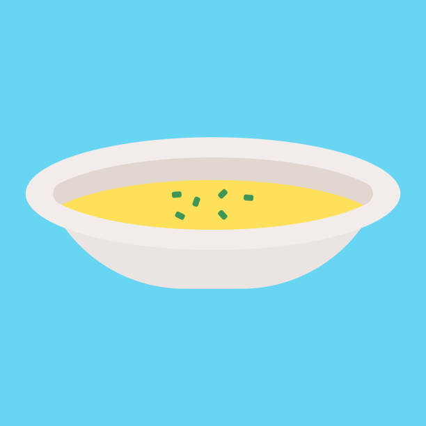 Simple And Cute Corn Cream Soup Illustration Simple And Cute Corn Cream Soup Illustration chowder stock illustrations