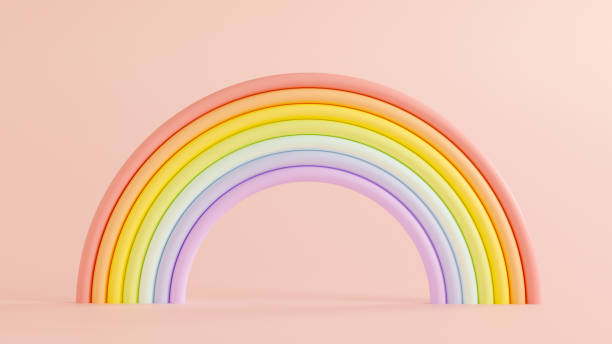 istock 3d Rainbow Background. LGBT. Cartoon Rainbow 3d render. Gay pride concept 1332251478