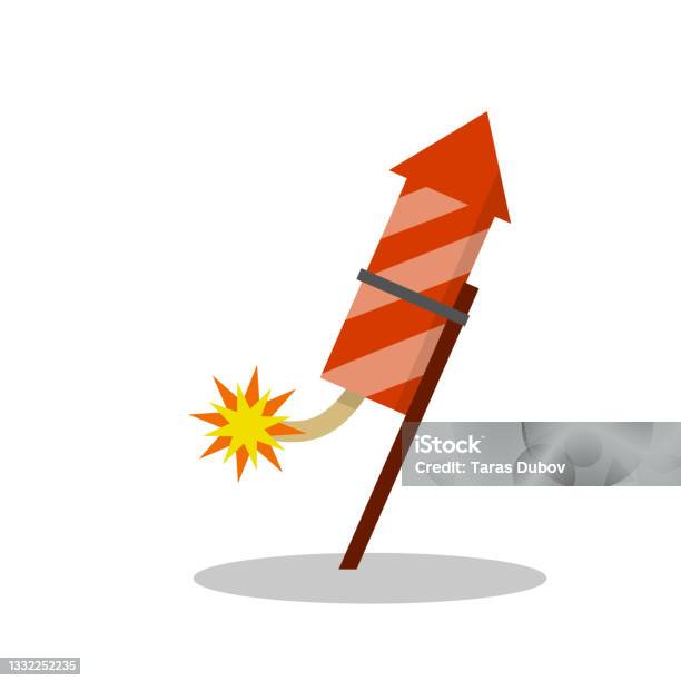 Firecracker Rockets Thrust Rocket For Fireworks Firecracker And Explosion Cartoon Flat ...
