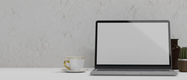 istock Close up, Portable tablet mockup with keyboard, white background 1332252295