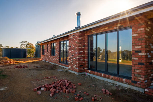 istock Residential house being built 1332256637