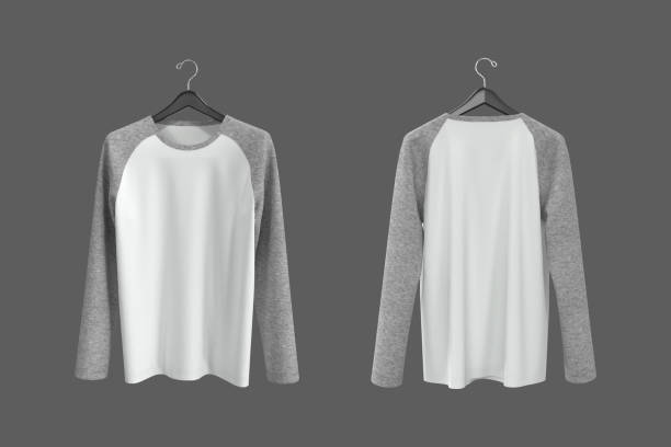 istock Long-sleeve raglan t-shirt mockup 1332257605