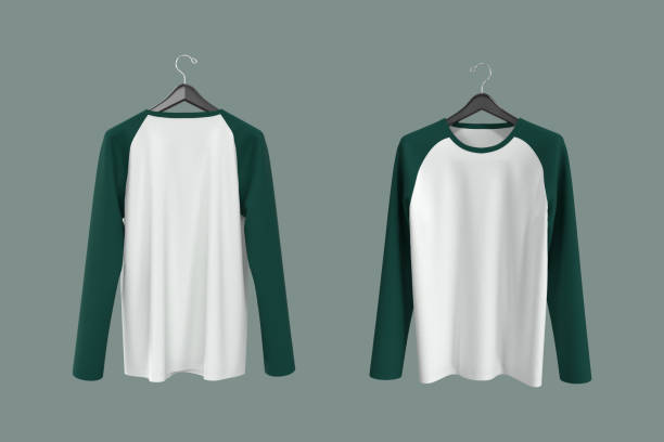 istock Long-sleeve raglan t-shirt mockup 1332257882