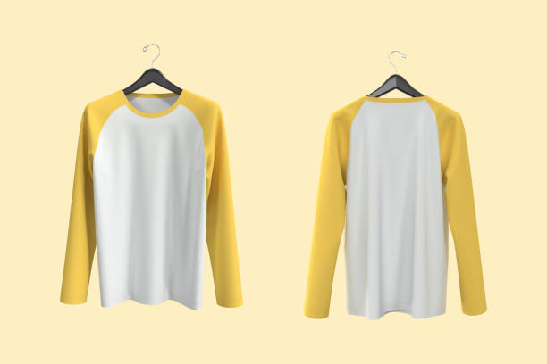istock Long-sleeve raglan t-shirt mockup 1332257885