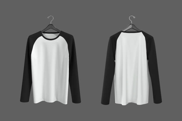 istock Long-sleeve raglan t-shirt mockup 1332257887