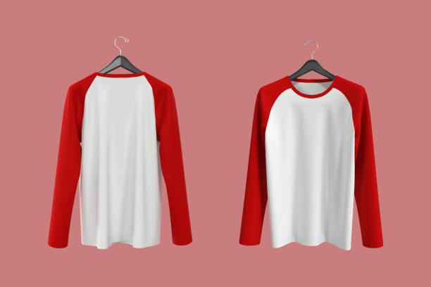 istock Long-sleeve raglan t-shirt mockup 1332257889