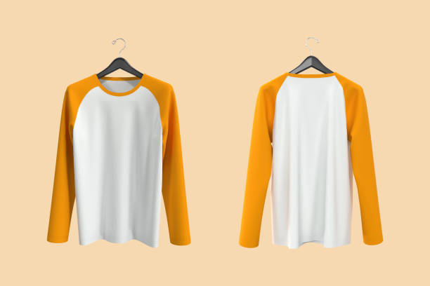 istock Long-sleeve raglan t-shirt mockup 1332257941