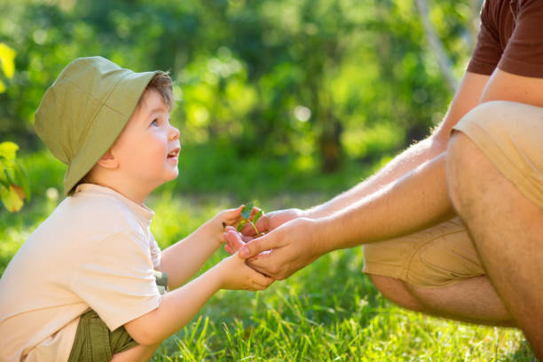 istock Hands of a child taking a plant 1332267072