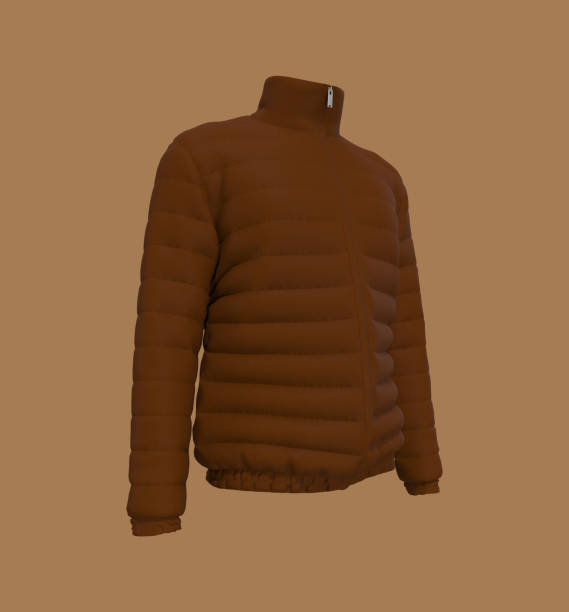 istock Men's warm sport puffer mock-up in side view 1332268293