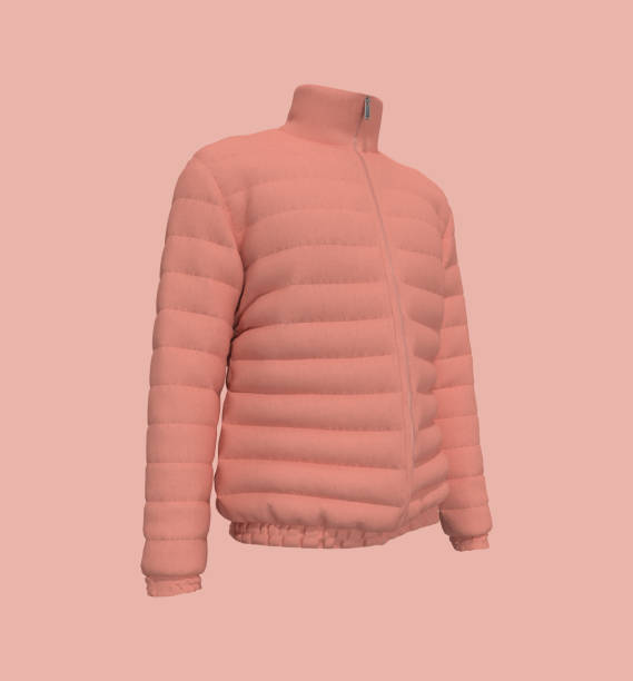 istock Men's warm sport puffer mock-up in side view 1332268312