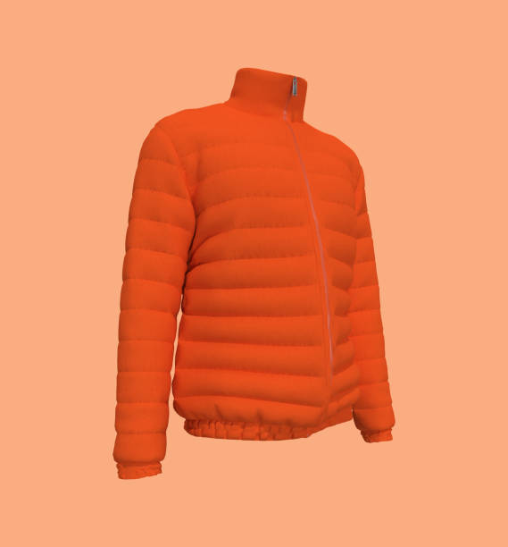 istock Men's warm sport puffer mock-up in side view 1332268852