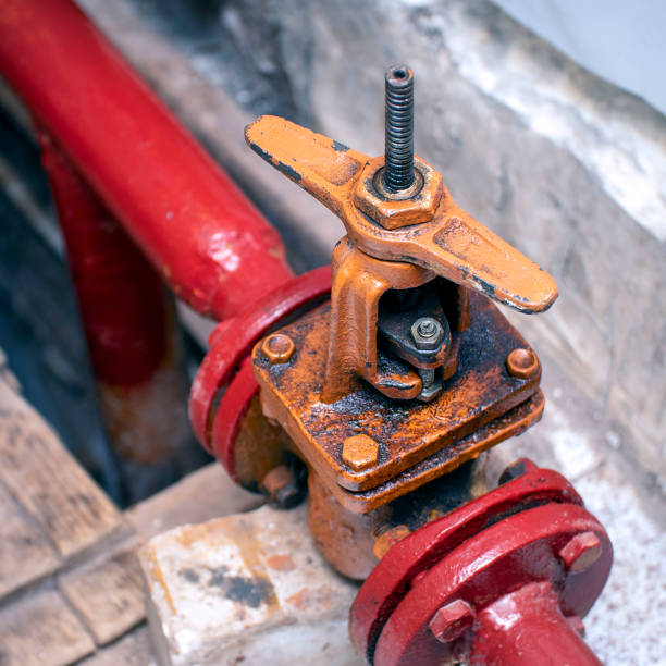 istock Industrial valve on gas supply or heating system pipe 1332274048