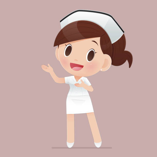 cartoon krankenschwester anwesend - arzthelferin stock-grafiken, -clipart, -cartoons und -symbole