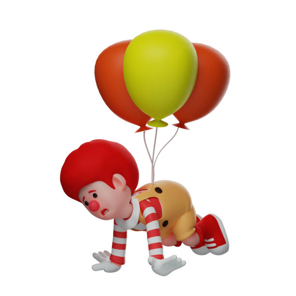 istock Clown Boy 3D Cartoon Illustration has a weird attraction 1332280212