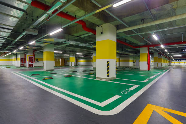 istock Urban building indoor parking garage 1332281959
