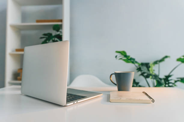 istock Modern minimal interior of cabinet or workspace 1332286627