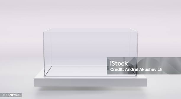 Open Glass Or Plexiglass Box On Stand Aquarium Or Terrarium Isolated On White Background Blank Mockup Of Clear Rectangular Tank For Fish Exhibition Showcase Or Interior Decoration 3d Illustration Stock Photo - Download Image Now