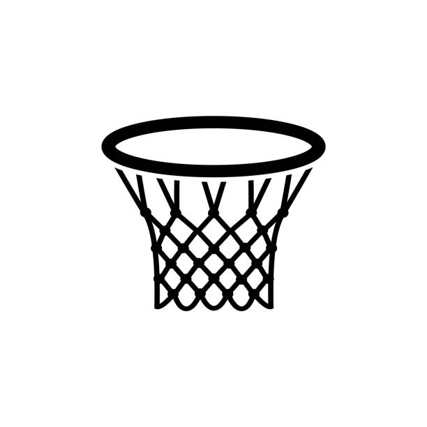 Basketball icon, basketball ring logo isolated on white background Basketball icon, basketball ring logo isolated on white background basket stock illustrations