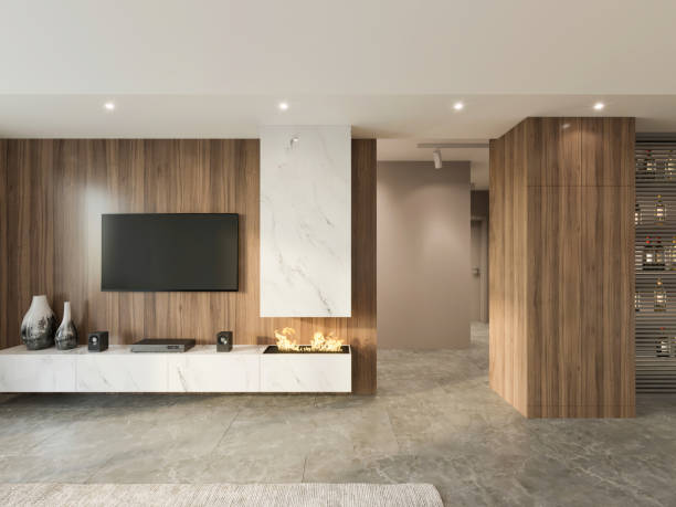 istock Modern apartment living room interior 1332296767