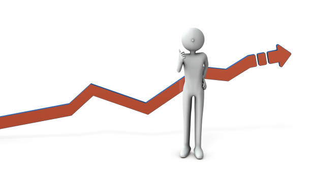 istock Graph of achievements and human resources with excellent results. White background. 3D rendering. 1332301963