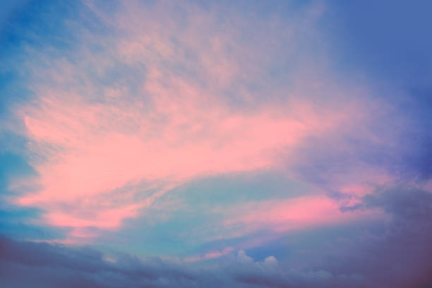 istock Colorful cloudy sky over the sea at sunset. Gradient color. Sky texture. Abstract nature background 1332307036
