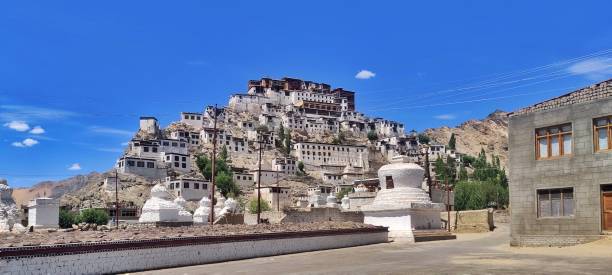 Thiksey monastery The biggest and famous monastery at ladakh gompa stock pictures, royalty-free photos & images